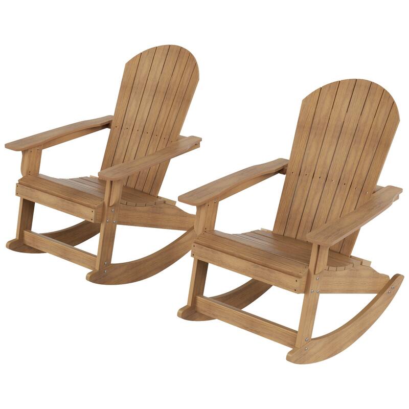 Vineyard HIPS Outdoor Eco-Friendly All Weather Seashell Rocking Adirondack Chairs (Set of 2)