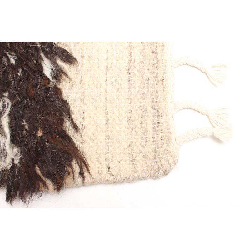 ECARPETGALLERY Hand-knotted Tangier Cream Wool Rug - 5'4 x 7'9