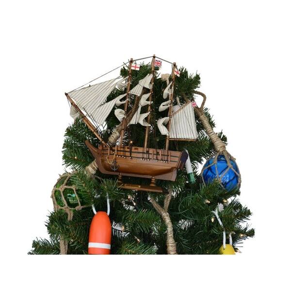 Wooden Charles Darwin's HMS Beagle Model Ship Christmas Tree Topper ...