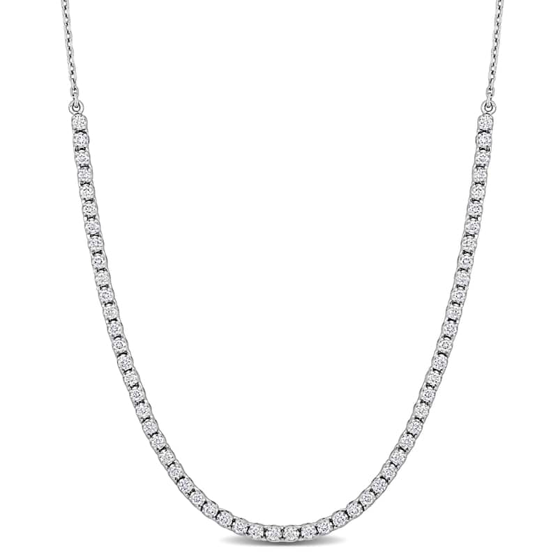 1 1/5ct TW Lab Grown Diamond Necklace in 14k White Gold - 17in