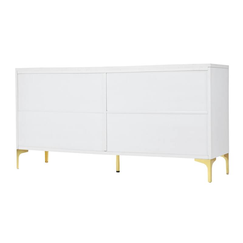 4-door Sideboard Handleless Buffet Cabinet for Dining Room,Living Room
