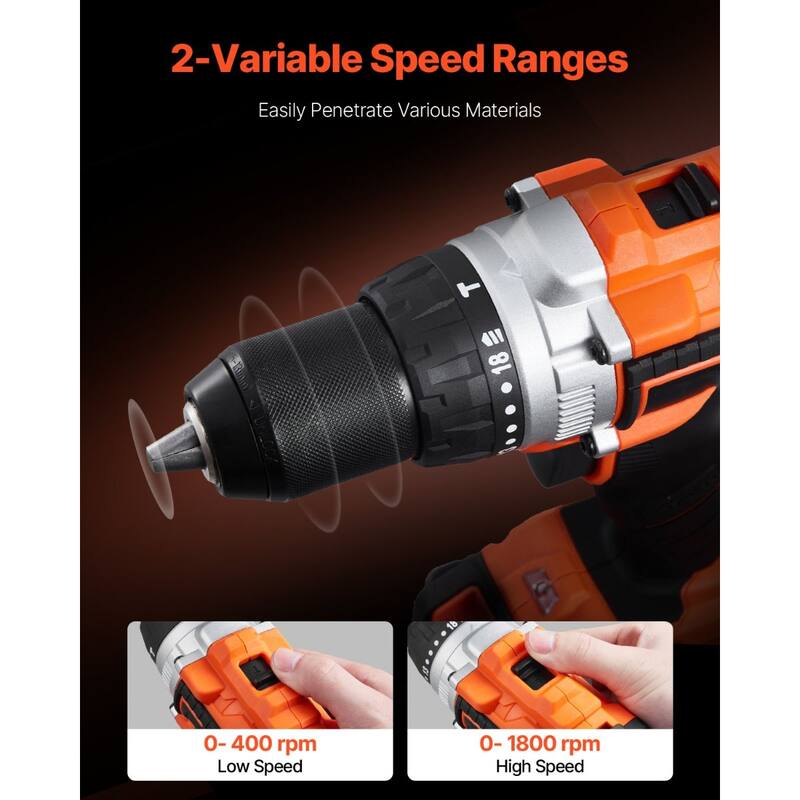 Black and Orange 20V Brushless 2 Tool Impact Drill and Impact Driver Set with 4Ah Batteries - 7.9 x 3 x 10.6 in (20V)