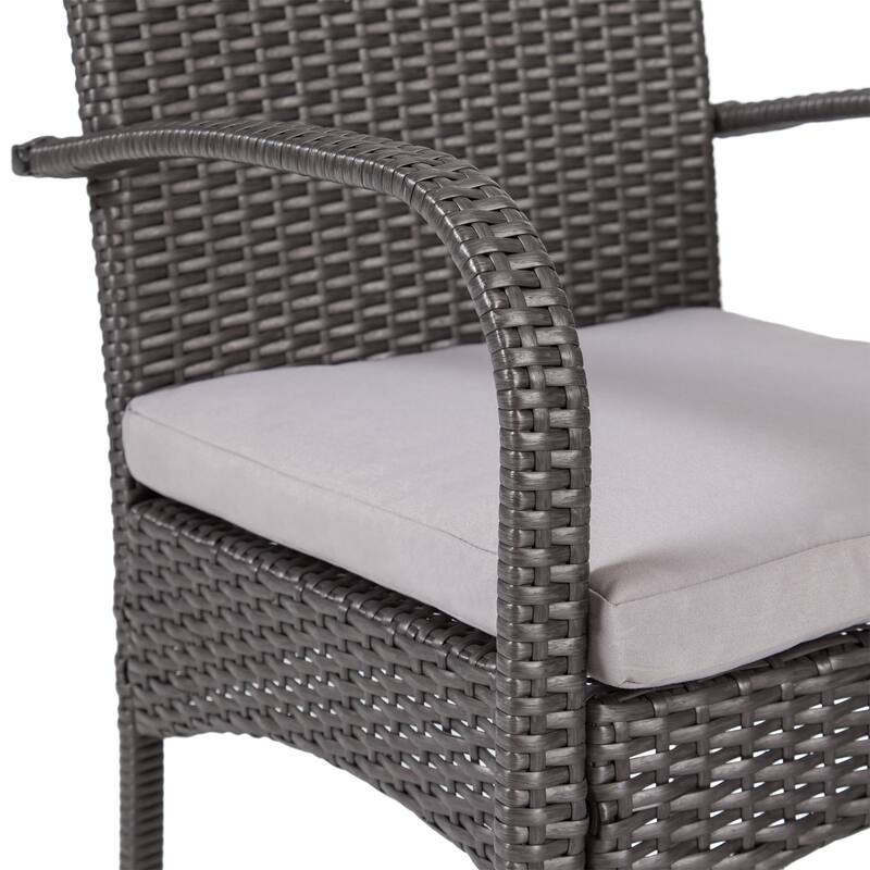 Set of 2 Outdoor Wicker All-Weather Armchair with Cushions for Patio, Deck
