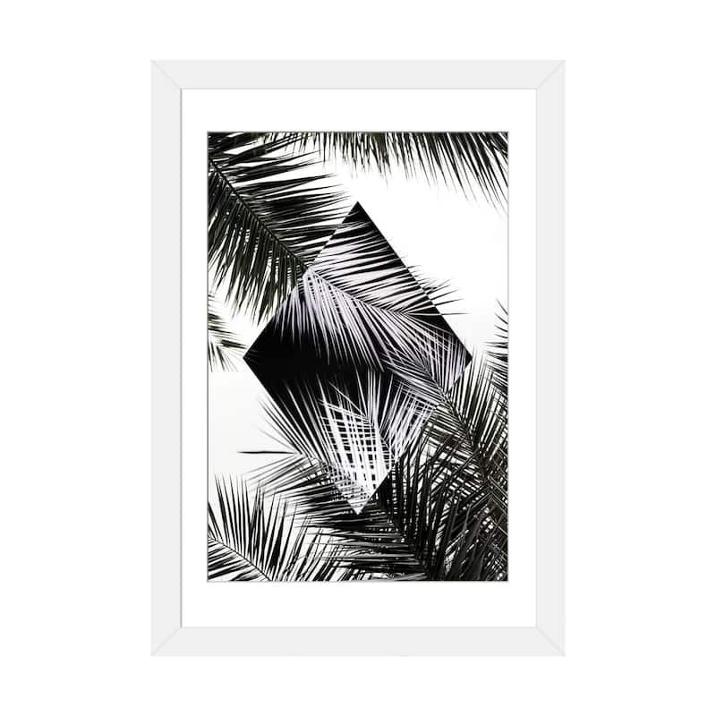 iCanvas "Palm Leaves II" by Mareike Bohmer - White - 32x24x1