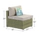 preview thumbnail 12 of 22, COSIEST Outdoor Wicker Patio Sectional Wicker Armless Chair With Pillow