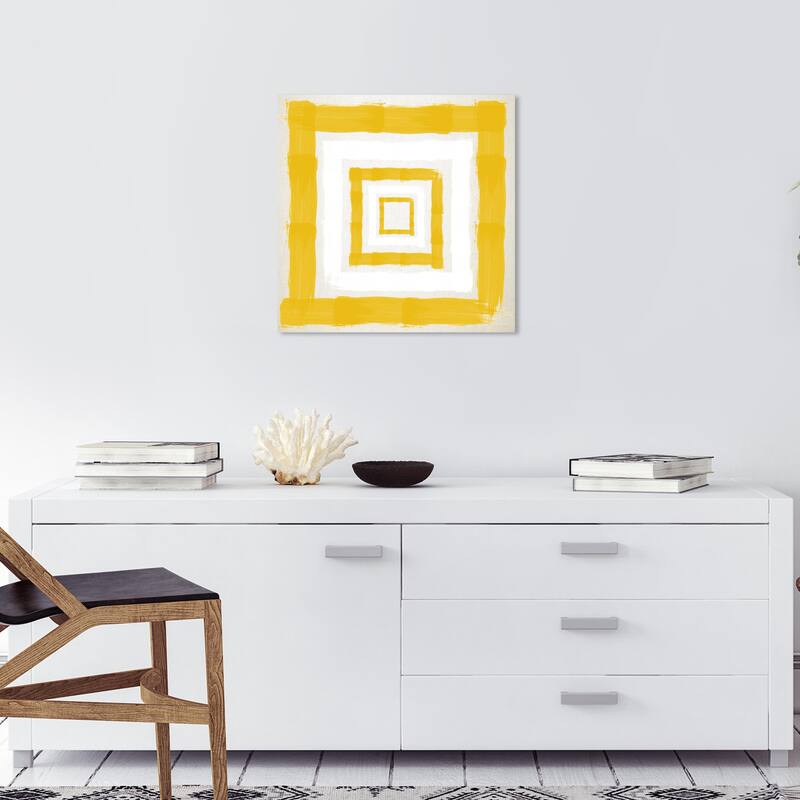 Wynwood Studio Prints Abstract Magical Thinking Yolk Yellow and Modern & Contemporary Wall Art Canvas Print - 20 x 20