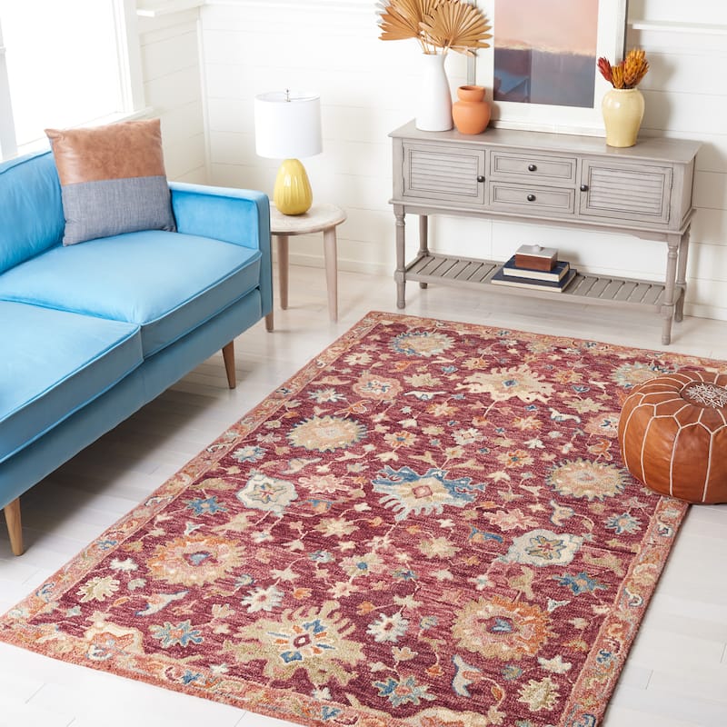 SAFAVIEH Handmade Aspen Maddalena Boho Wool Rug - 3' x 5' - Red/Pink