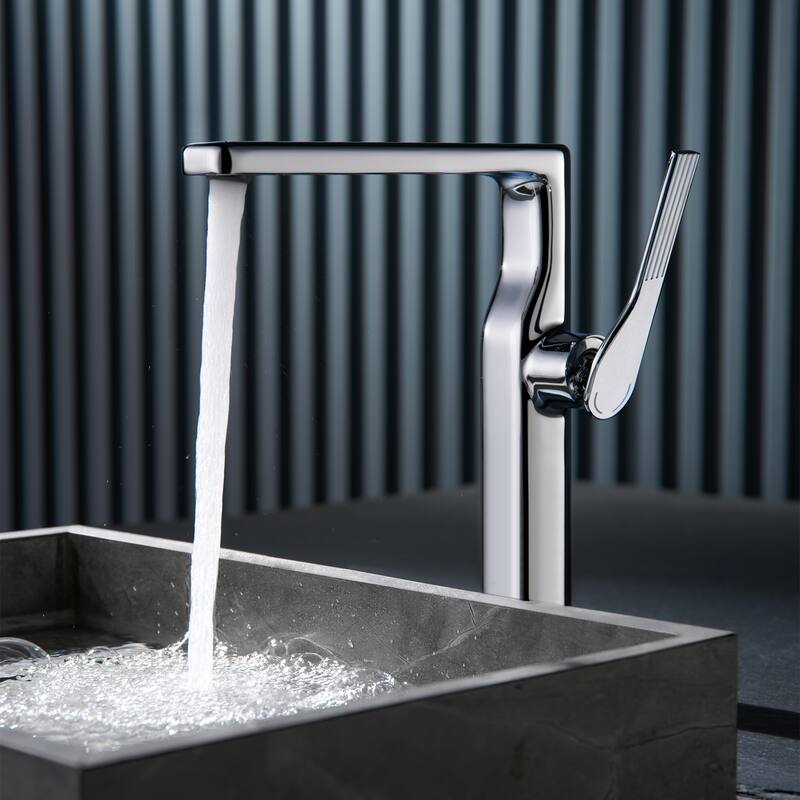 10-1/4"H Solid Brass Single-handle Bathroom Sink Faucet Optional Drain Assembly