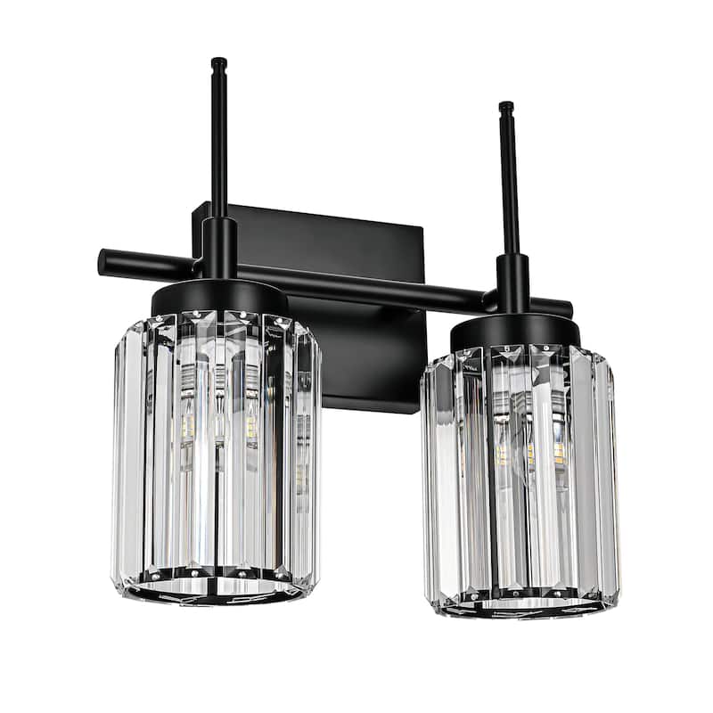 Modern Black 1/2/3/4/5-Light Bathroom Crystal Vanity Light Wall Sconces