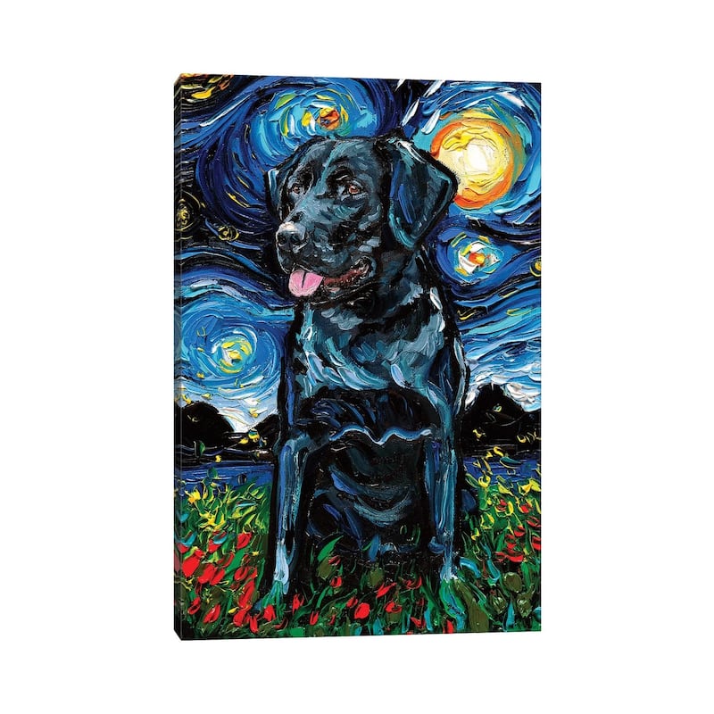iCanvas "Black Labrador Night IV" by Aja Trier Canvas Print