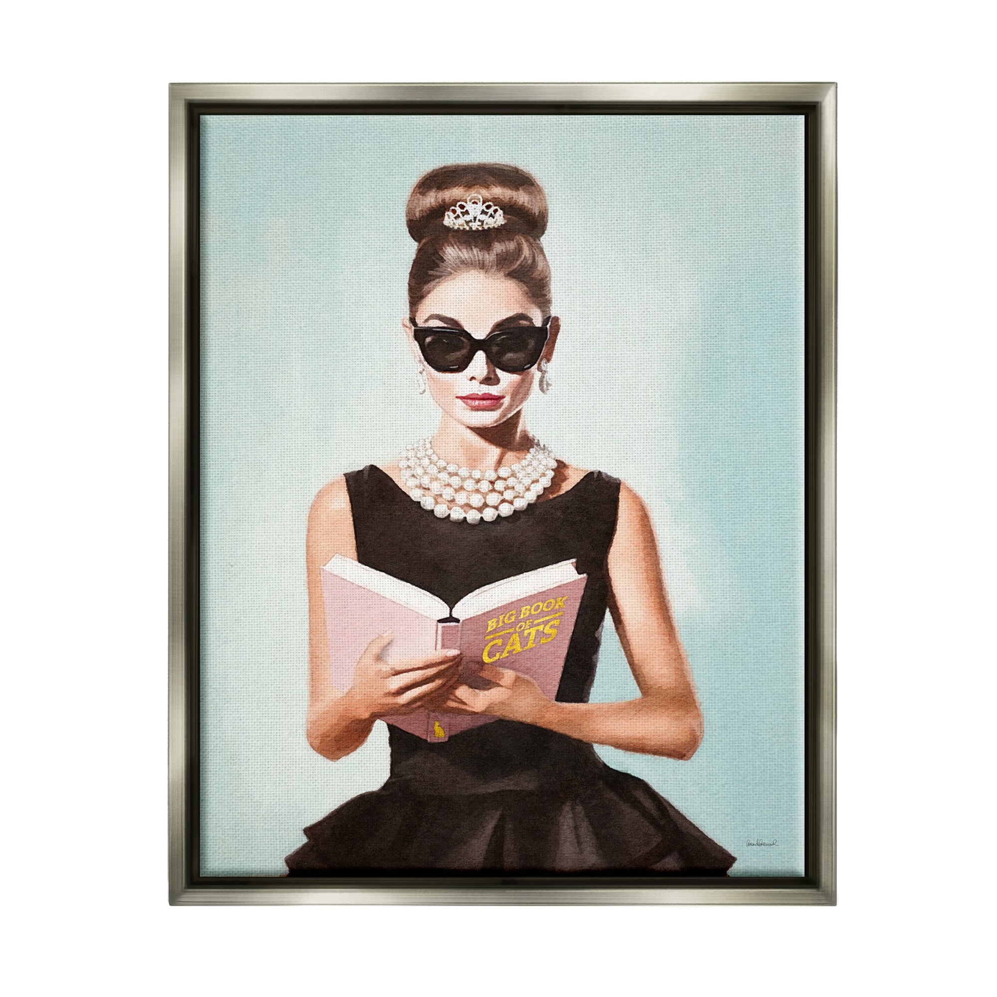 Stupell Fashion Girl Reading Framed Floater Canvas Wall Art Design by Amanda Greenwood