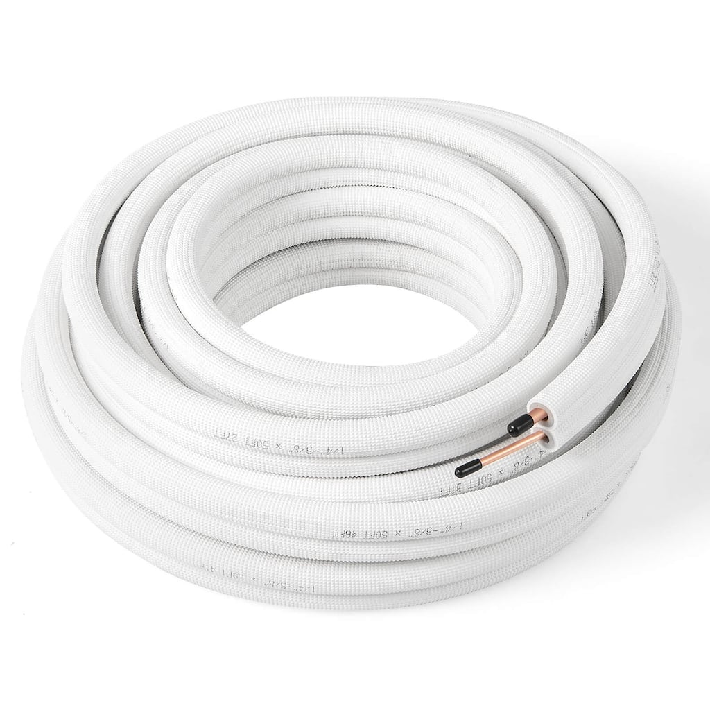 Costway 25/50 FT Air Conditioning Copper Tubing Hose Extension for