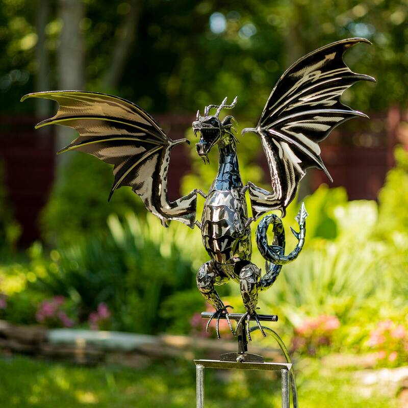 Iron Dragon Swing Stake with Tail Up "Sunfyre"