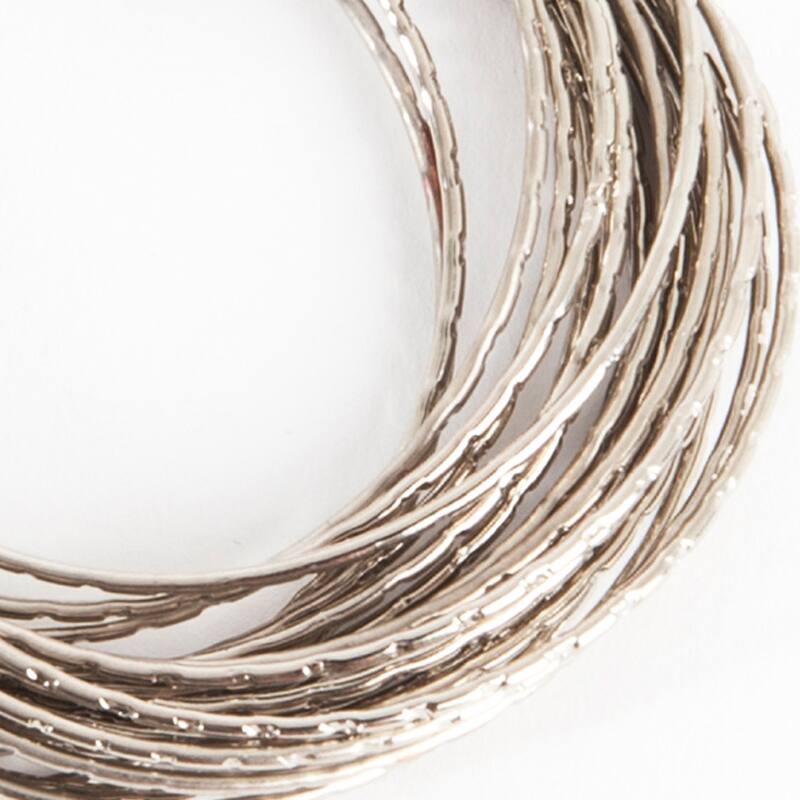 Metallic Metal Bangled Napkin Ring - set of 4 pcs