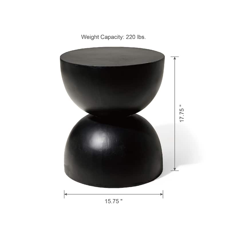 18"H Modern Outdoor MGO Round Side Table Garden Stool - 15.75"L X 15.75"W X 17.75"H