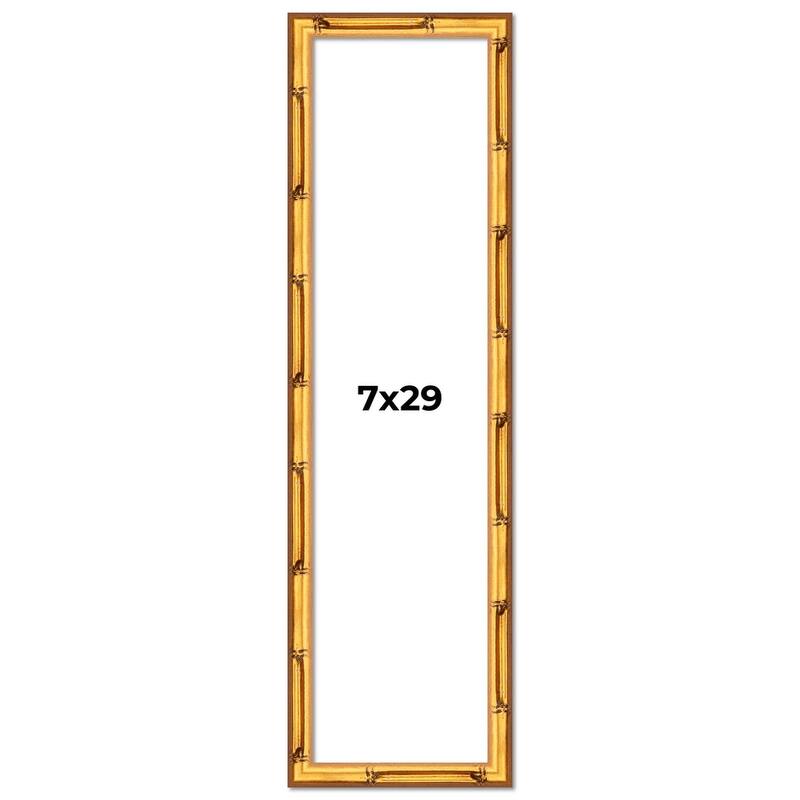 7x29 Frame Gold Bamboo Picture Frame Modern Photo Frame Includes UV Acrylic Shatter Guard Front Acid Free Foam Backing Board