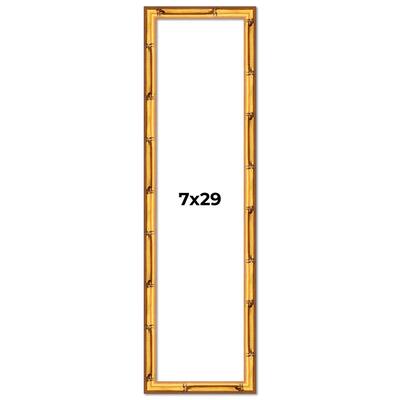 7x29 Frame Gold Bamboo Picture Frame Modern Photo Frame Includes UV Acrylic Shatter Guard Front Acid Free Foam Backing Board