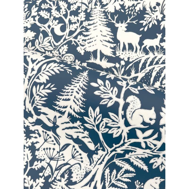 Chesapeake Alrick Navy Forest Venture Wallpaper