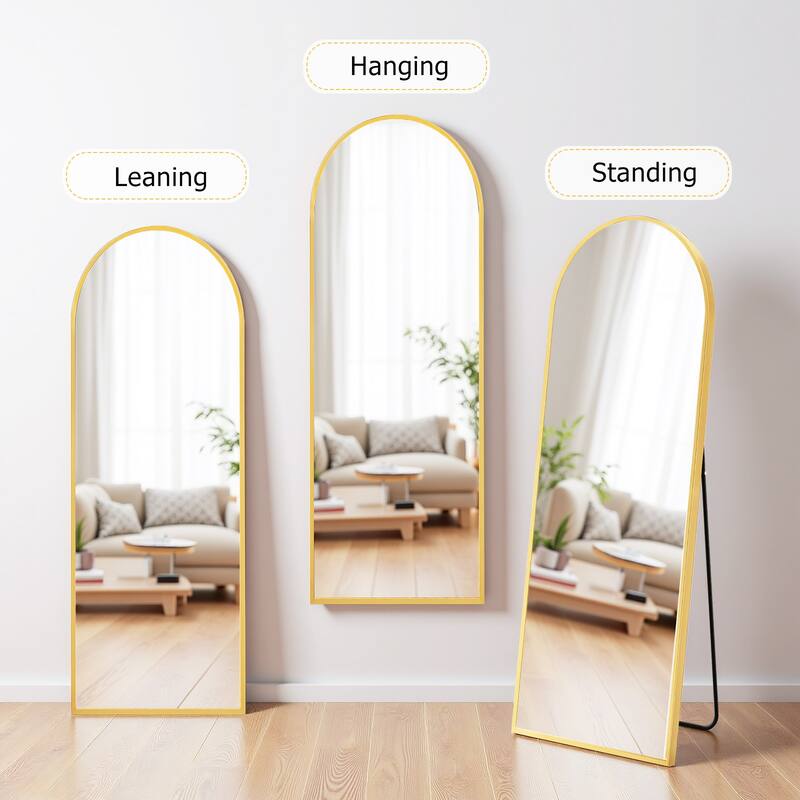 Full Length Mirror with Stand, Floor Mirror with Aluminum Alloy Frame for Bedroom, Standing Full Body Mirror for Wall, Cloakroom