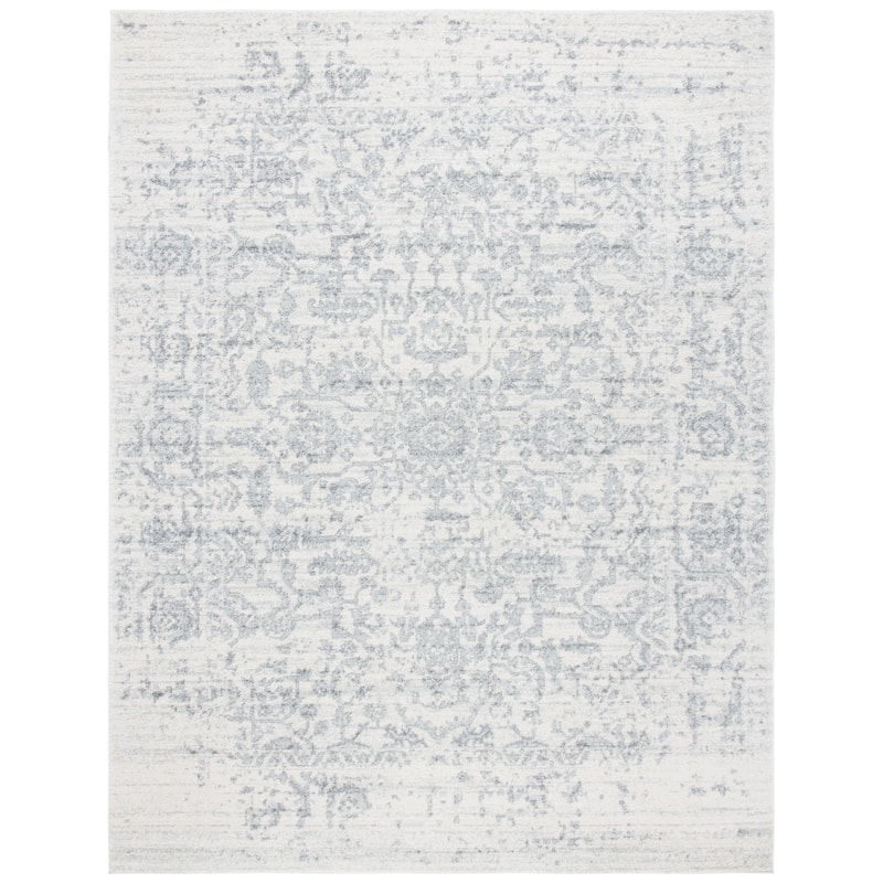 SAFAVIEH Madison Snowflake Medallion Rustic Farmhouse Distressed Rug - 8' x 10' - Silver/Ivory - Rectangle