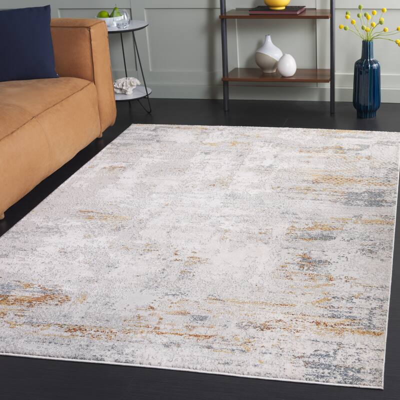 SAFAVIEH Princeton Texie Modern Abstract Rug - 9' x 12' - Light Beige/Grey