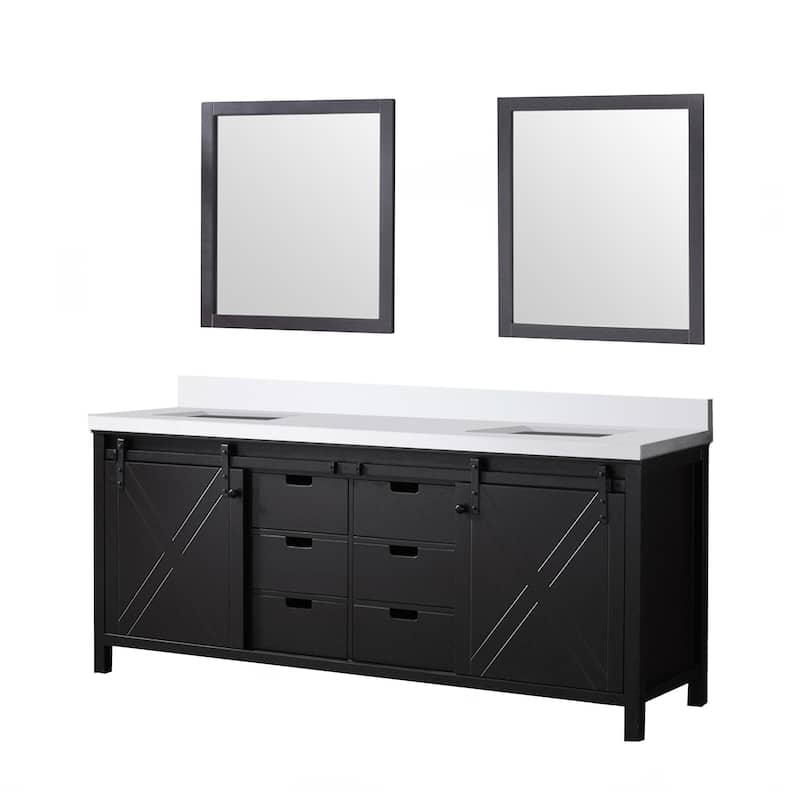 Marsyas Brown Bath Vanity, Cultured Marble Countertop and Mirrors
