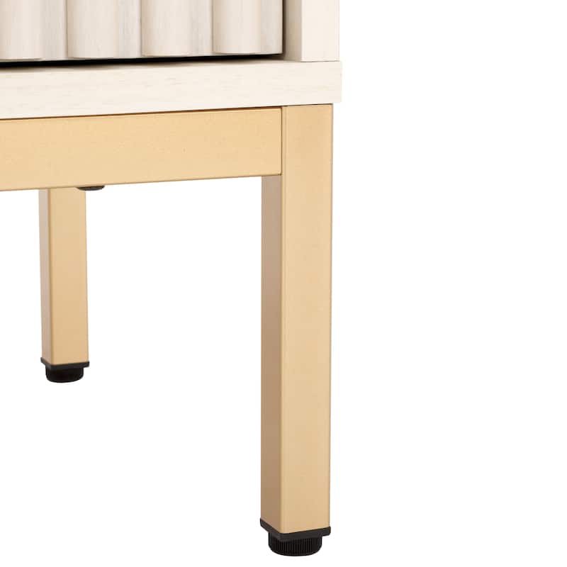 SAFAVIEH Lylia 2-Drawer 2-Shelf Entertainment Media Stand (Fits up to 65" Flatscreen TV) - 60.4 in. x 15.6 in. x 24.8 in.