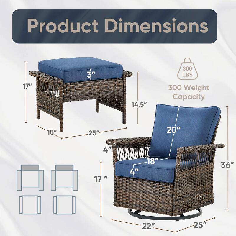 Outdoor Glider Chair with Soft Cushion
