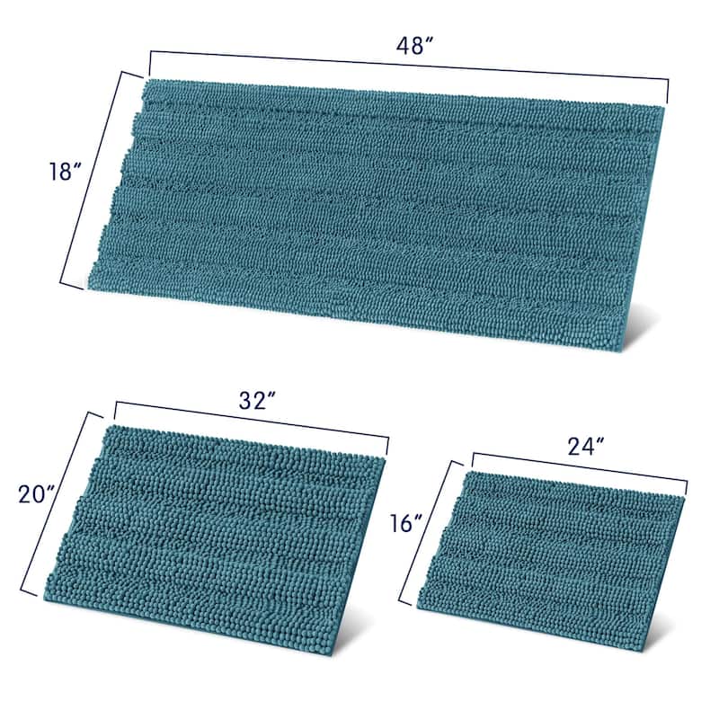 Subrtex Super Soft Absorbent Braided Bathroom Mats Chenille Bath Rugs