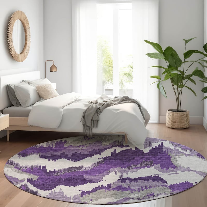 Machine Washable Indoor/ Outdoor Chantille Ombre Abstract Rug