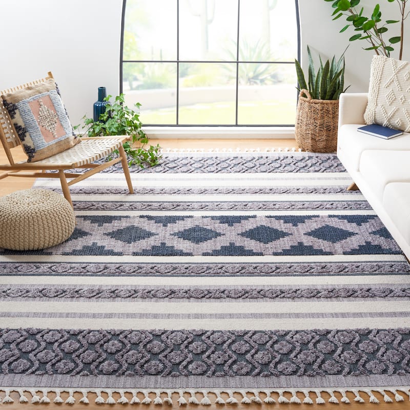SAFAVIEH Marrakech Moroccan Madelene Boho Braided Tassel Area Rug