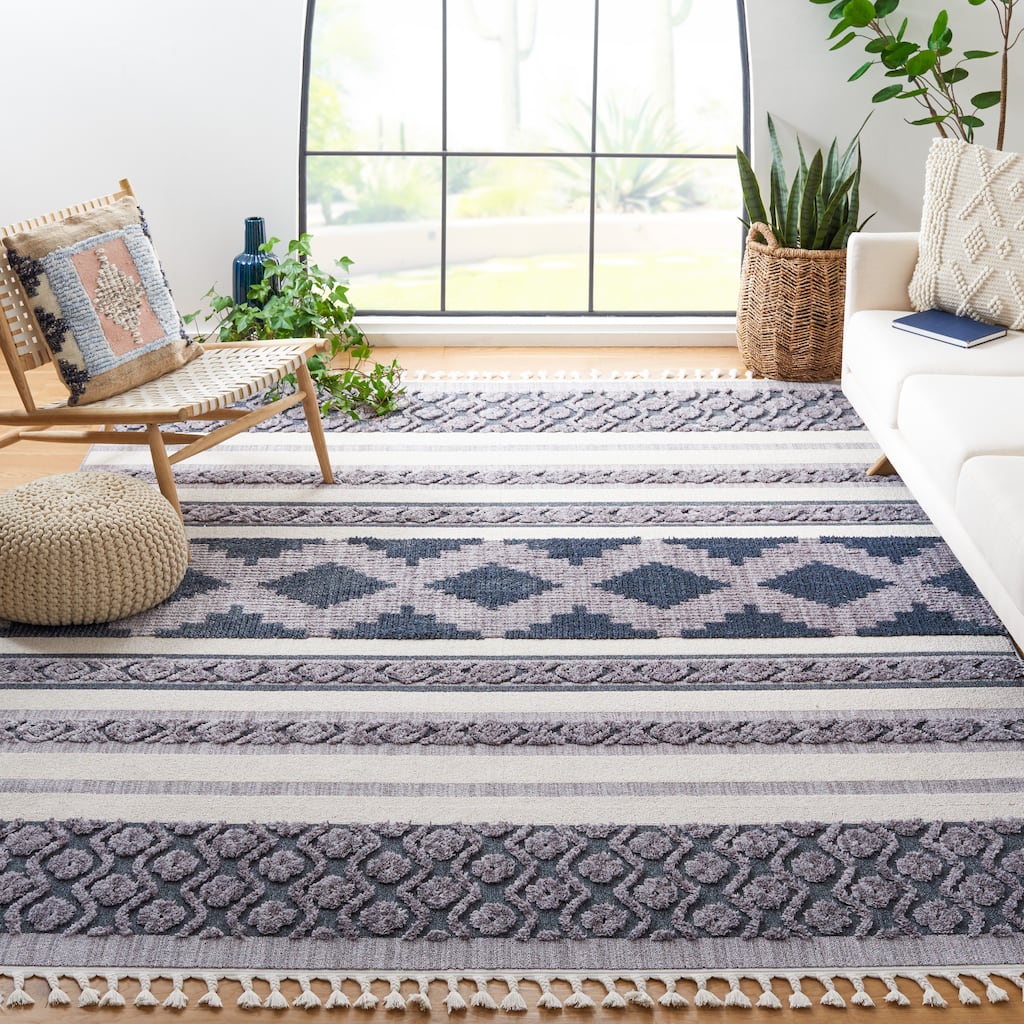 SAFAVIEH Marrakech Moroccan Madelene Boho Braided Tassel Area Rug