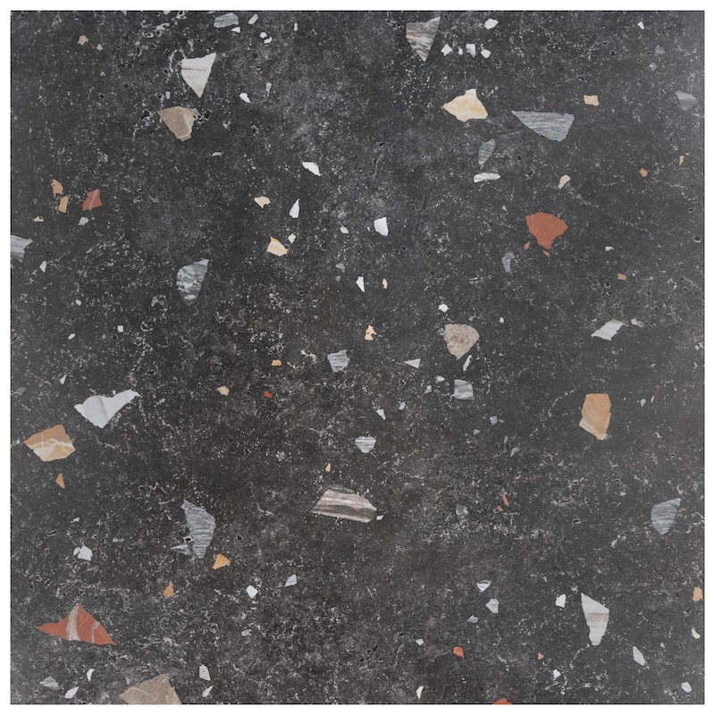 Merola Tile Sonar Black 25-5/8" x 25-5/8" Porcelain Floor and Wall Tile