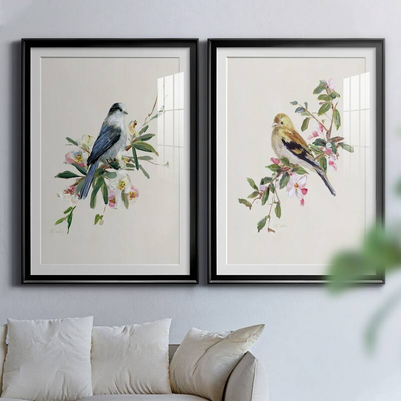 Spring Song Gray Jay Premium Framed Print - Ready to Hang