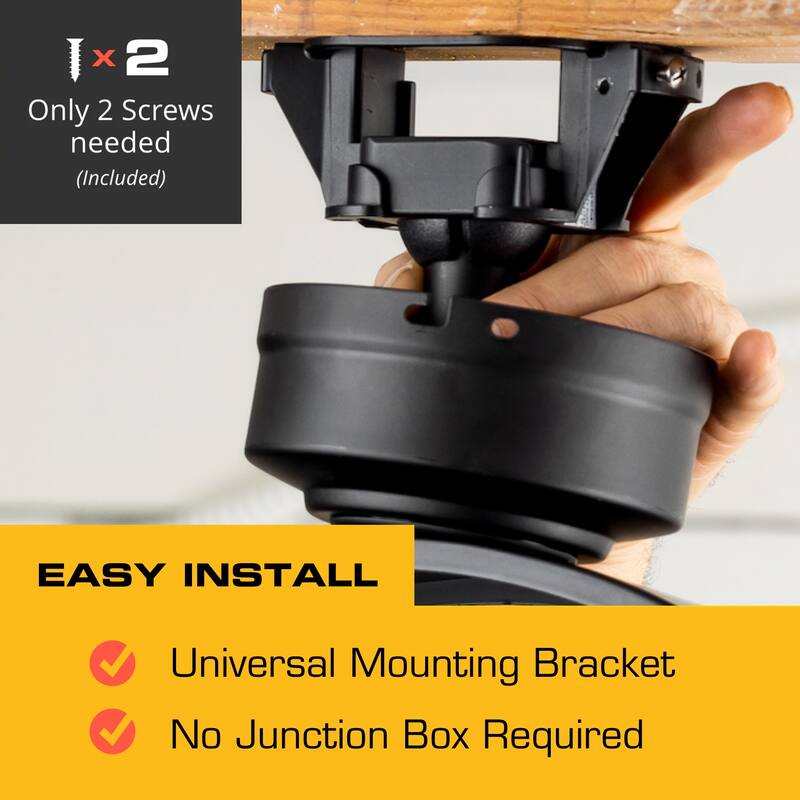 18" Mule Matte Black Outdoor Wet-Rated Dual-Mount Garage Fan, 3-Speed AC Motor - 20 Inches