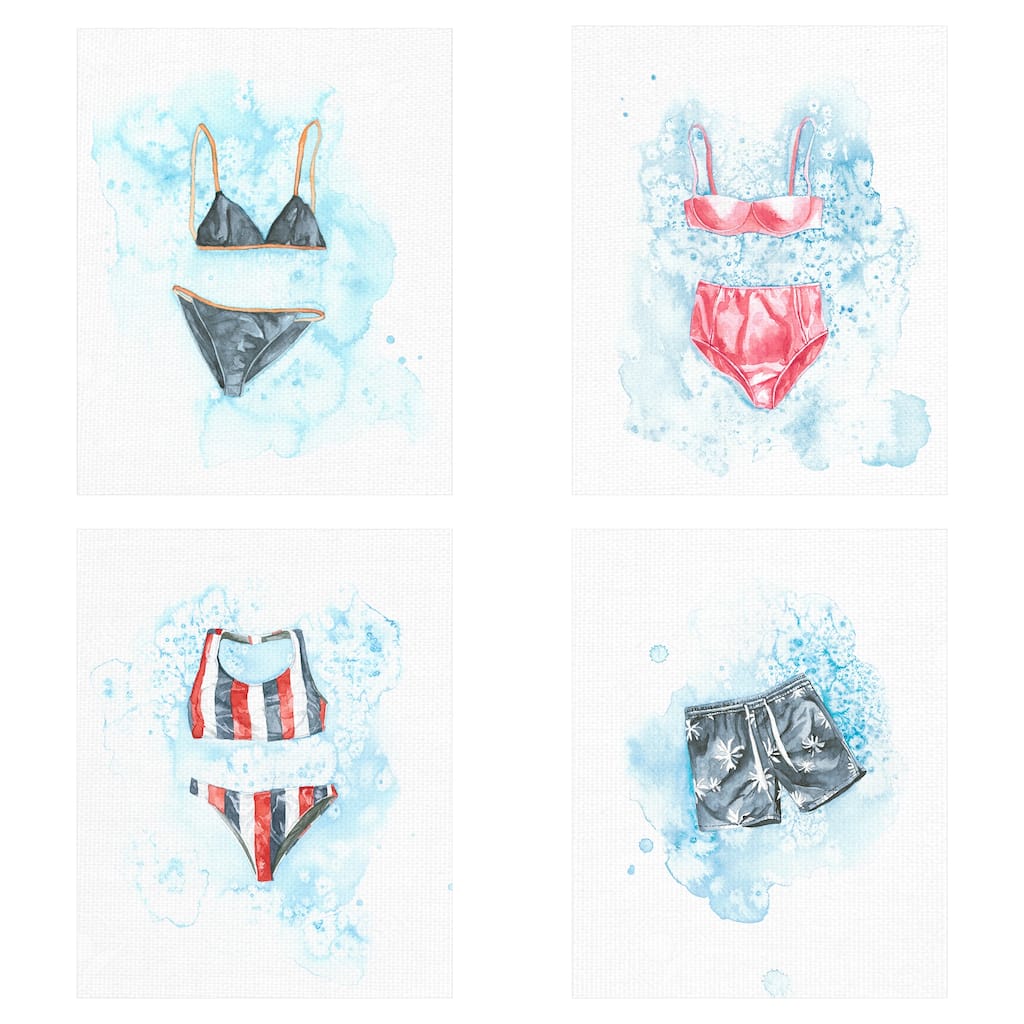 Pool Time 1-4 by Natasha Marie Canvas Art Prints
