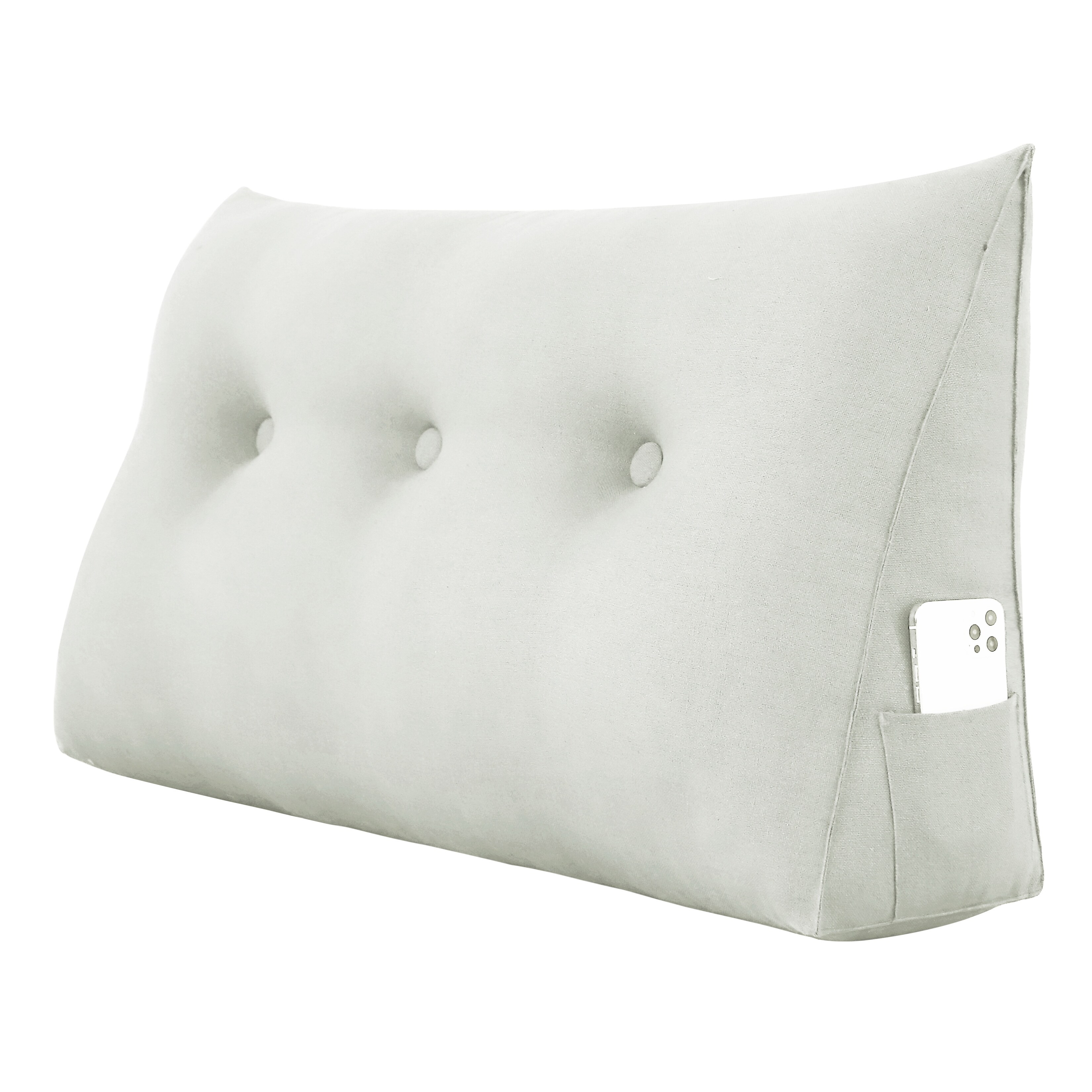 white reading pillow