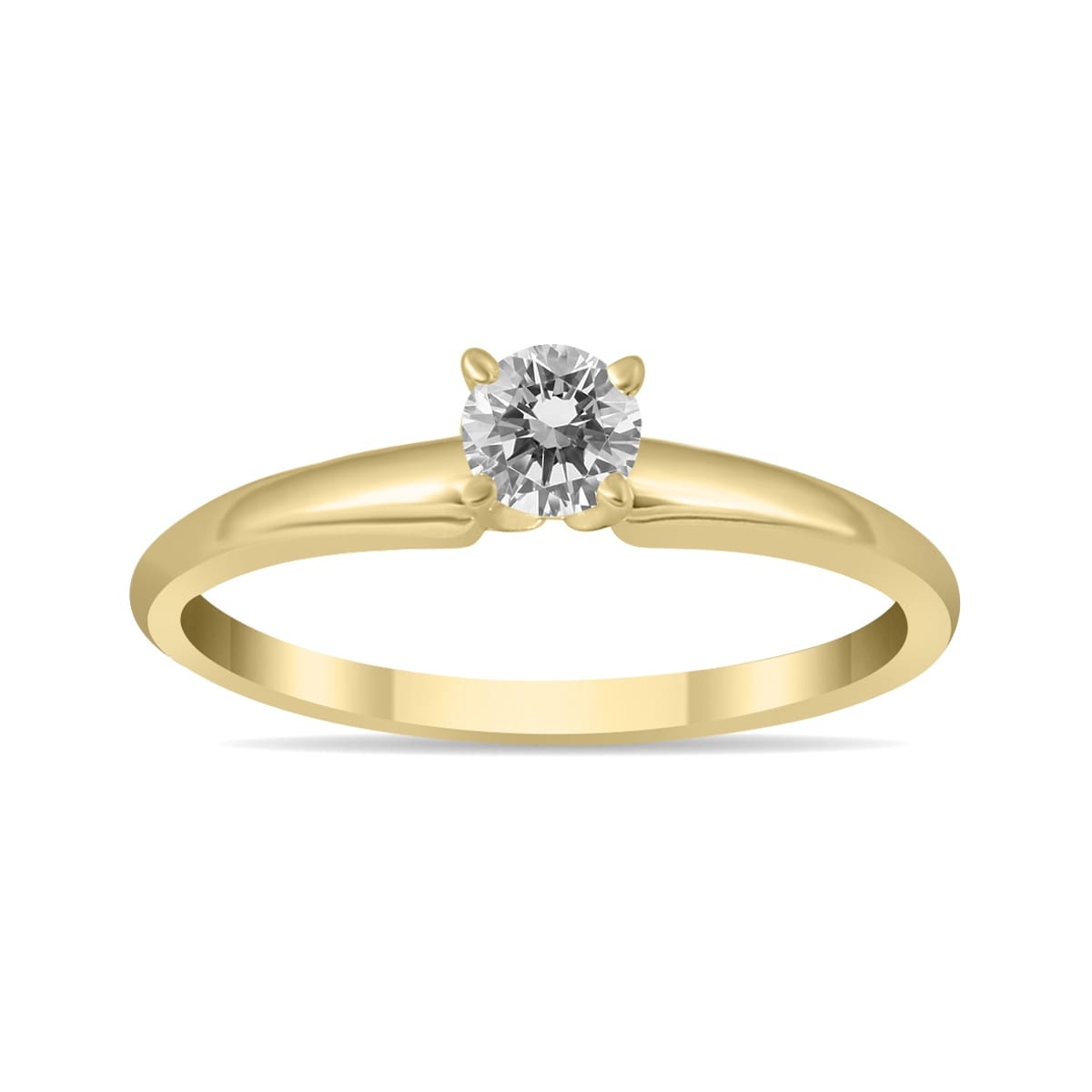 Marquee 1/7 Carat Round Diamond Solitaire Ring in 14K Yellow Gold