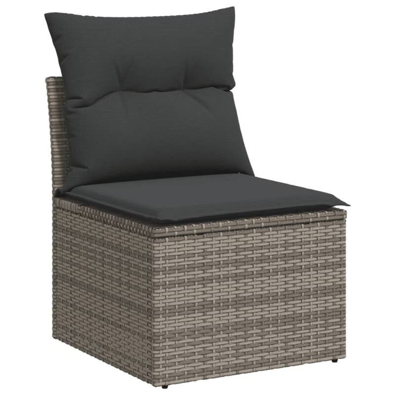 vidaXL Patio Sofa Set with Cushions Outdoor Furniture 7 Piece Poly Rattan