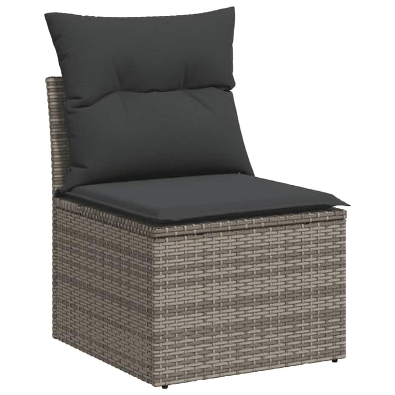 vidaXL Patio Sofa Set with Cushions Outdoor Conversation Furniture Poly Rattan