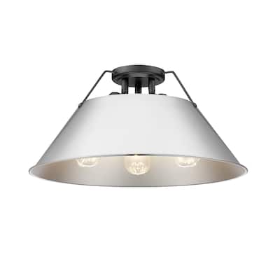 Orwell 3-Light Flush Mount in Matte Black with Chrome