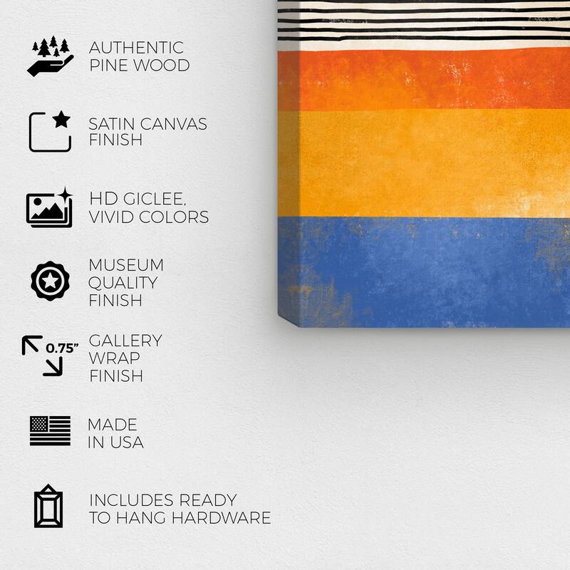 Wynwood Studio Canvas Abstract Sun is reflected Yellow and Modern & Contemporary Wall Art Canvas Print