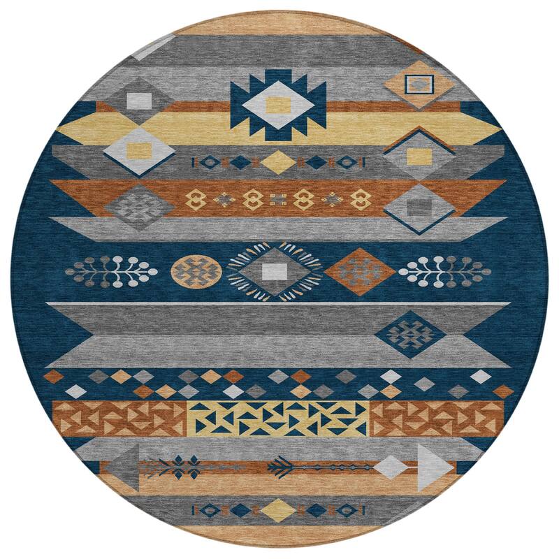 Machine Washable Indoor/ Outdoor Global Tuca Chantille Rug