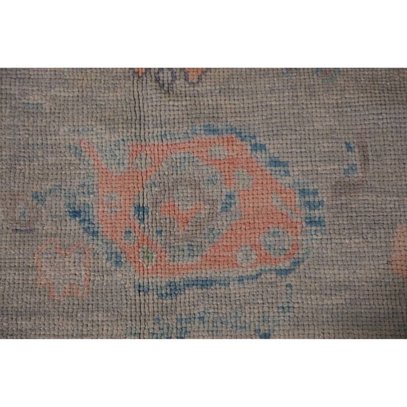 Hand Knotted Oriental 100% Wool Carpet Transitional All-Over Greys & Charcoal Oushak Area Rug - 9' 11'' X 8' 0''