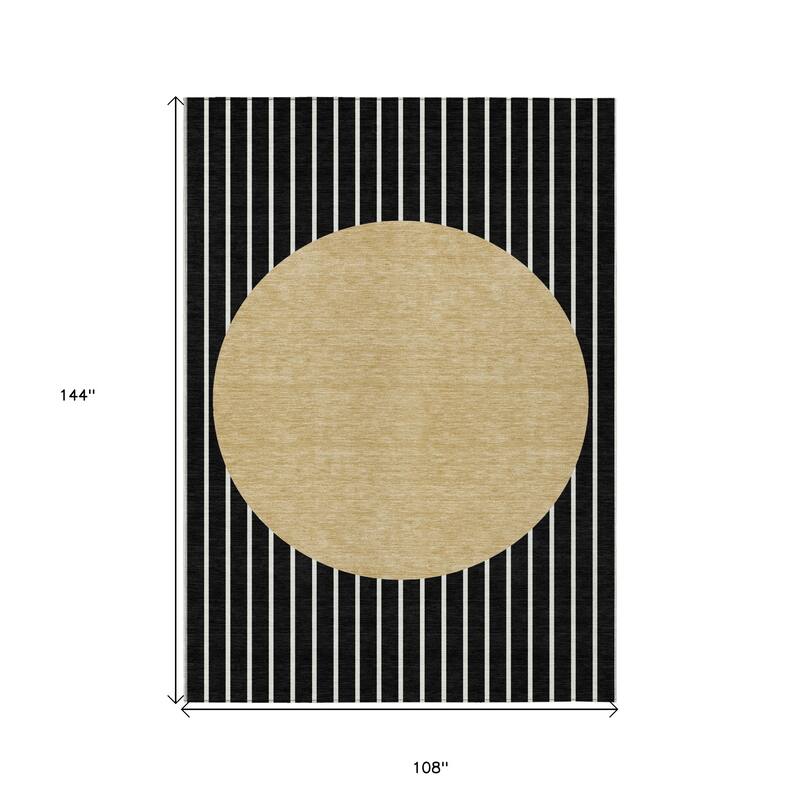 HomeRoots Striped Transitional Rectangle Outdoor Rug