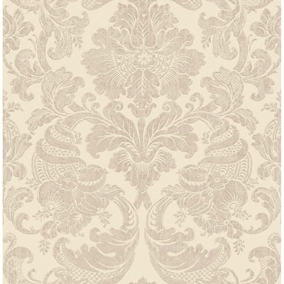 Seabrook Designs Kanta Damask Unpasted Wallpaper - 20.5 in. W x 33 ft. L