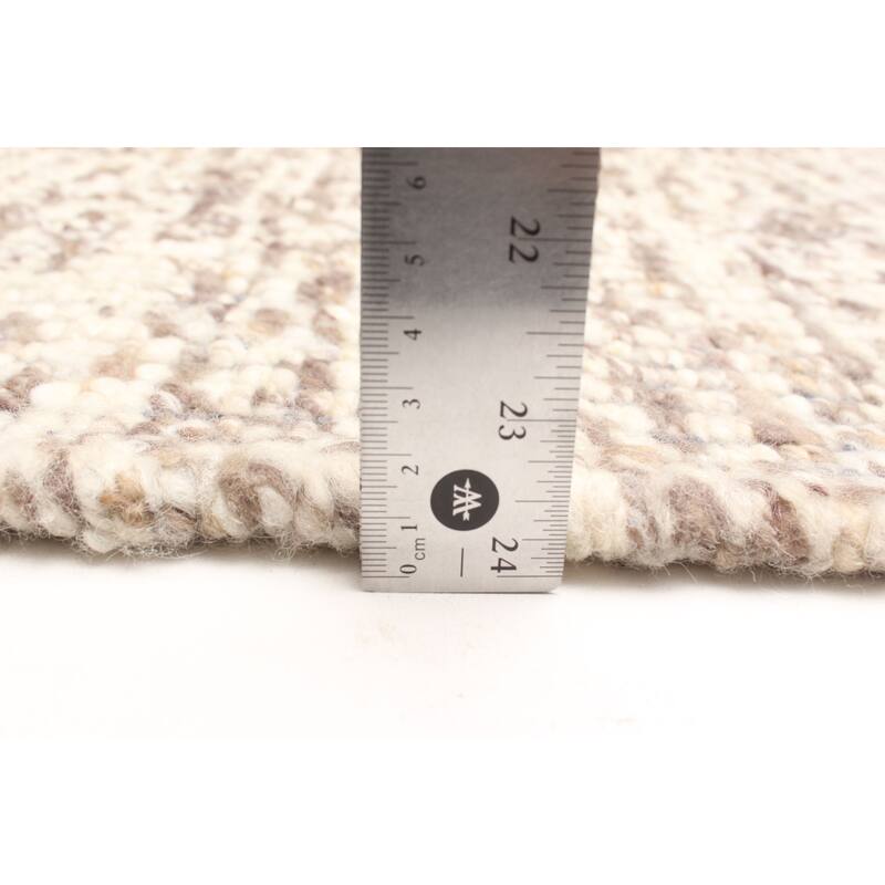 ECARPETGALLERY Braid weave Sienna Cream Wool Rug - 5'1 x 7'7