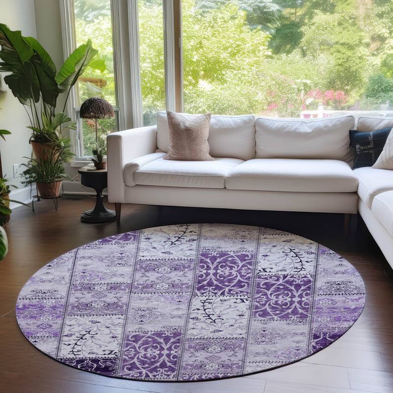 Mana Patchwork Weather Resistant Blended Style Outdoor Rug
