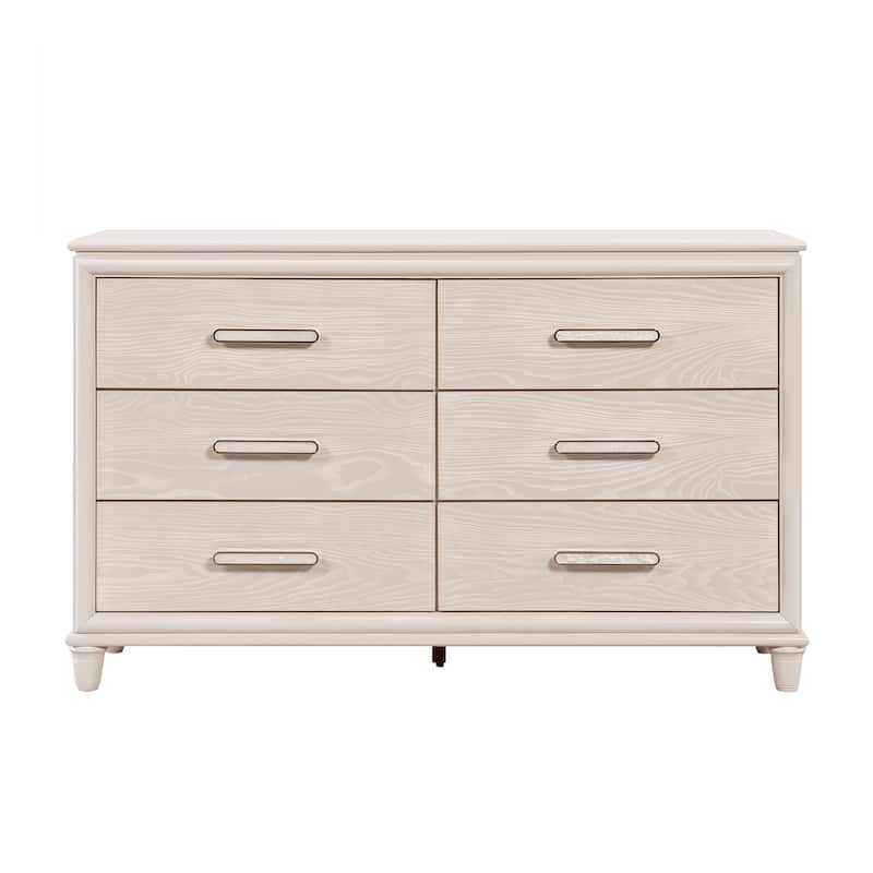 4 pieces Bedroom Set LED Light Platform Bed Dresser Mirror Chest