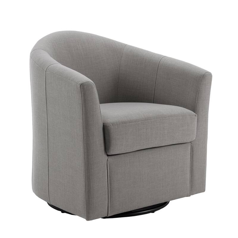 UIXE Swivel Barrel Accent Chair with Metal Base - 30.7"W x 29.9"H x 27.5"D